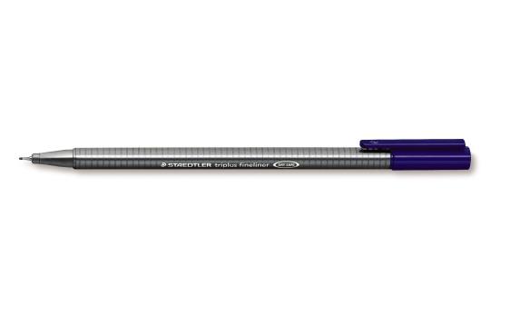 772617 Staedtler 334-3 Fiberpenn STAEDTLER triplus 0,3mm bl&#229; T&#248;rkesikker penn med vannbasert blekk